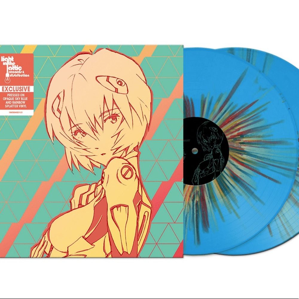 EVANGELION FINALLY 2xLP - Blue Rei-nbow Splatter Colored Vinyl, New and Sealed!